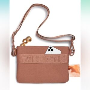 🐶 🤎 Wild One Cocoa Brown Treat Pouch Crossbody Bag | Recycled Material | NWOT